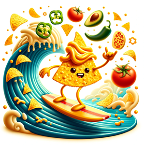 Surfing Nacho Character