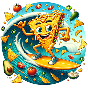 Surfing Nacho Character
